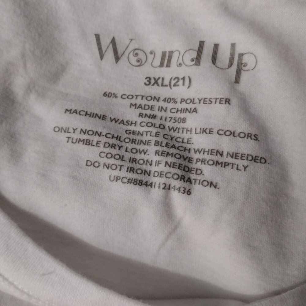 Wound Up Original No.1 Graphic Tee 3XL White Short Sleeve Casual T-Shirt NWOT - Picture 7 of 7